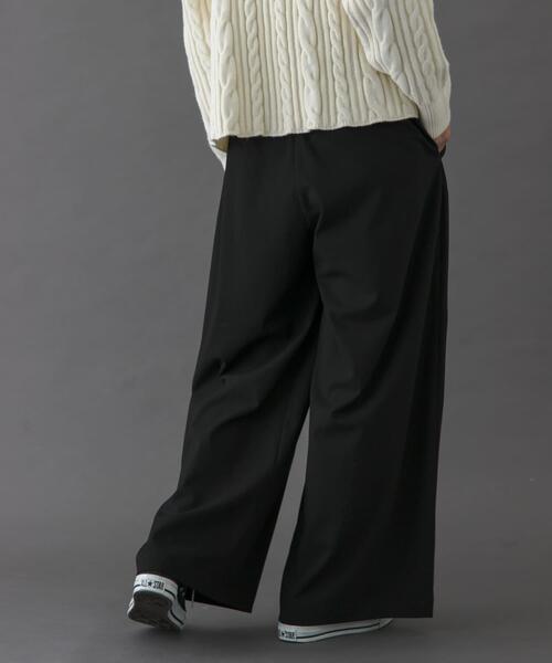 FORK&SPOON（フォークアンドスプーン）の「FORK&SPOON　ウールライクツータックワイドパンツ（その他パンツ・レディース・ブラック/グレー系その他/キャメル・2/1）」の9枚目の写真