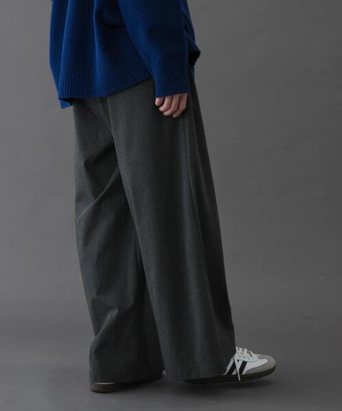 FORK&SPOON（フォークアンドスプーン）の「FORK&SPOON　ウールライクツータックワイドパンツ（その他パンツ・レディース・ブラック/グレー系その他/キャメル・2/1）」の13枚目の写真