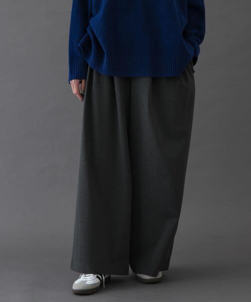 FORK&SPOON（フォークアンドスプーン）の「FORK&SPOON　ウールライクツータックワイドパンツ（その他パンツ・レディース・ブラック/グレー系その他/キャメル・2/1）」の15枚目の写真