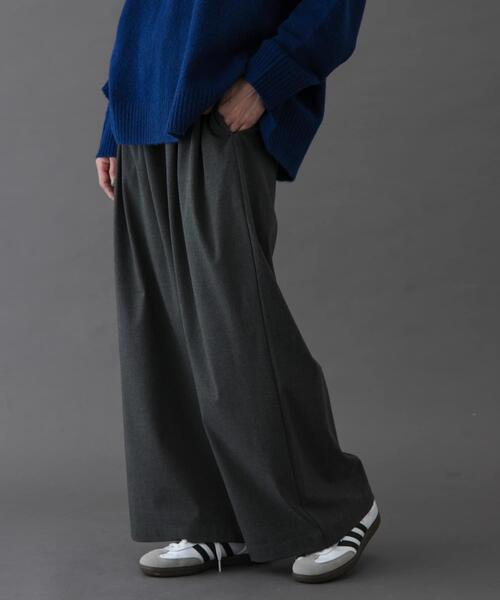 FORK&SPOON（フォークアンドスプーン）の「FORK&SPOON　ウールライクツータックワイドパンツ（その他パンツ・レディース・ブラック/グレー系その他/キャメル・2/1）」の17枚目の写真