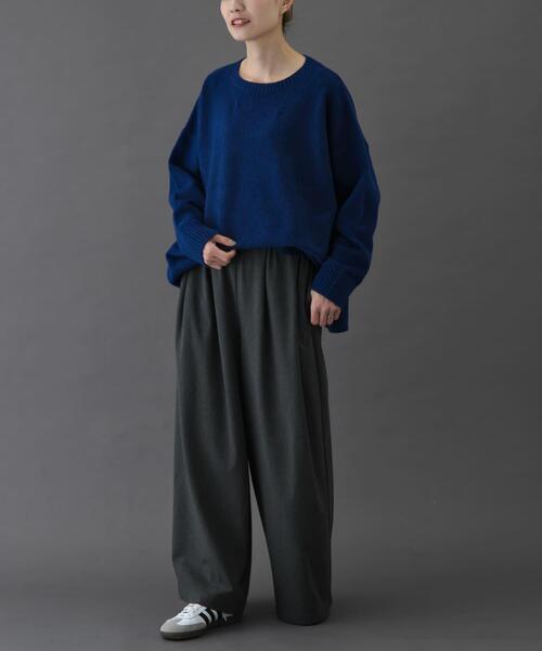 FORK&SPOON（フォークアンドスプーン）の「FORK&SPOON　ウールライクツータックワイドパンツ（その他パンツ・レディース・ブラック/グレー系その他/キャメル・2/1）」の19枚目の写真