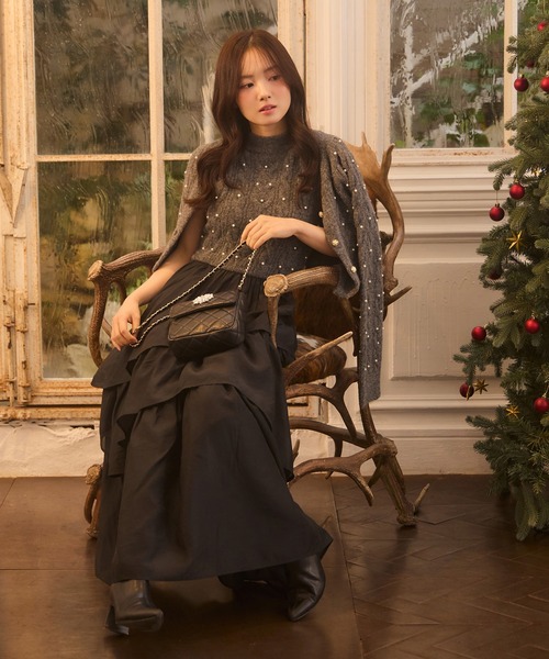 Seemi. byNICECLAUP（ シーミーバイナイスクラップ）の「【Seemi.】ドッキングニットワンピース（ワンピース・レディース・ベージュ/チャコールグレー/オフホワイト・FREE）」の11枚目の写真