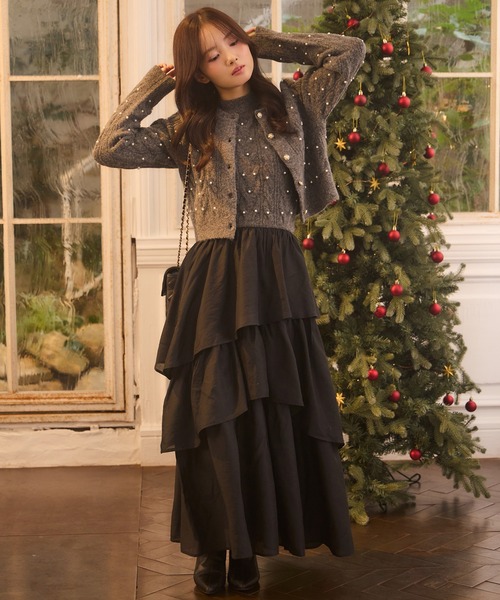 Seemi. byNICECLAUP（ シーミーバイナイスクラップ）の「【Seemi.】ドッキングニットワンピース（ワンピース・レディース・ベージュ/チャコールグレー/オフホワイト・FREE）」の18枚目の写真