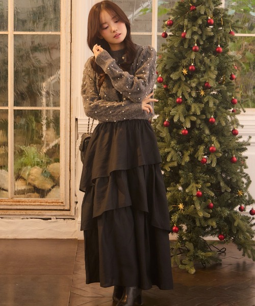 Seemi. byNICECLAUP（ シーミーバイナイスクラップ）の「【Seemi.】ドッキングニットワンピース（ワンピース・レディース・ベージュ/チャコールグレー/オフホワイト・FREE）」の19枚目の写真