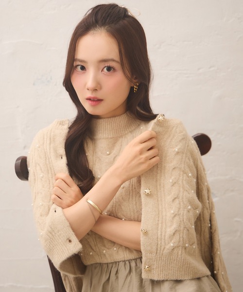 Seemi. byNICECLAUP（ シーミーバイナイスクラップ）の「【Seemi.】ドッキングニットワンピース（ワンピース・レディース・ベージュ/チャコールグレー/オフホワイト・FREE）」の22枚目の写真