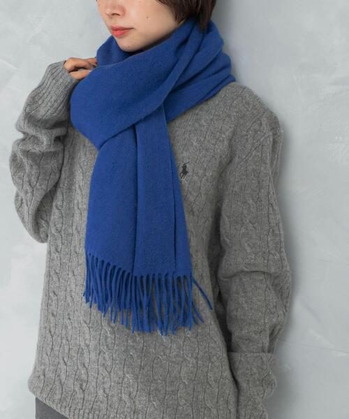 URBAN RESEARCH ROSSO WOMEN（アーバンリサーチ　ロッソ）の「カシミヤ混無地ストール（マフラー・レディース・ブラック/ピンク系その他/オフホワイト/グレー/ロイヤルブルー・FREE）」の10枚目の写真