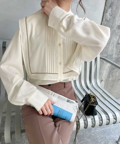 セール】1枚でレディ映え。配色パイピングスクエアカラータック