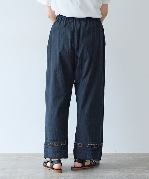 bulle de savon（ビュルデサボン）の「コットン/リネン lace×pin tuck パンツ（その他パンツ・レディース・ブラック/ホワイト・FREE）」の13枚目の写真
