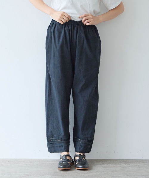 bulle de savon（ビュルデサボン）の「コットン/リネン lace×pin tuck パンツ（その他パンツ・レディース・ブラック/ホワイト・FREE）」の15枚目の写真