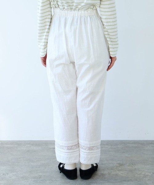 bulle de savon（ビュルデサボン）の「コットン/リネン lace×pin tuck パンツ（その他パンツ・レディース・ブラック/ホワイト・FREE）」の18枚目の写真