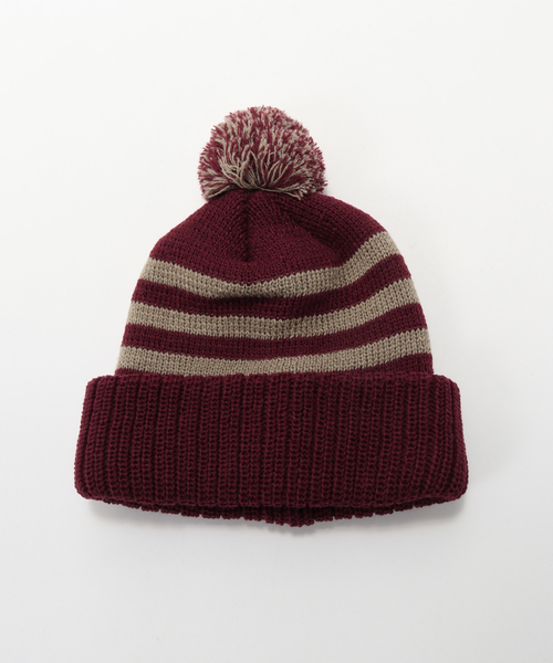 INFIELDER DESIGN（インフィールダーデザイン）の「INFIELDER DESIGN / インフィールダーデザイン 別注 PON BEANIE（ニットキャップ/ビーニー・メンズ・ベージュ/ボルドー/ネイビー・FREE）」の3枚目の写真