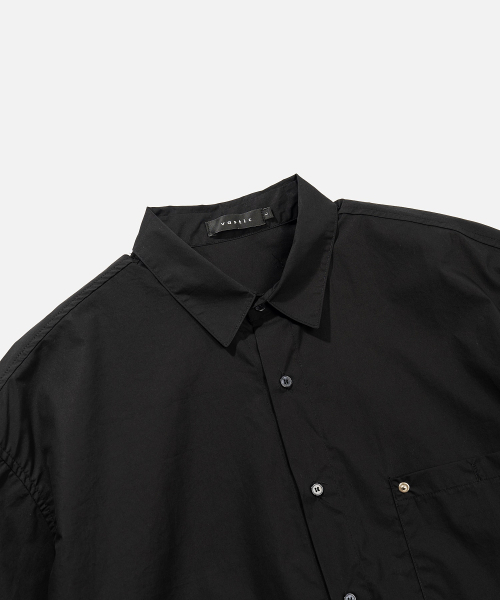 VASTIC(バスティック)の「オーバーサイズコットンハーフシャツ_ブラック(シャツ/ブラウス・メンズ・その他・LARGE/MEDIUM)」の4枚目の写真