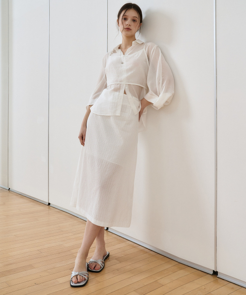 BIBYSEOB（バイバイソプ）の「コットンロングスカートホワイト[T52]（スカート・レディース・ホワイト・SMALL/MEDIUM）」の3枚目の写真