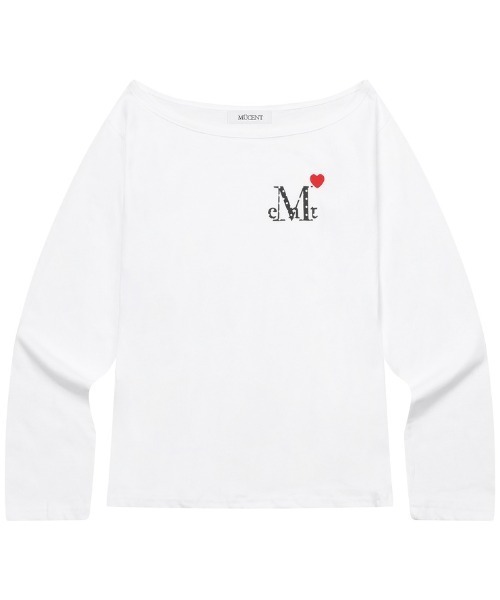 MUCENT(ムセント)の「A'GEM/9 × .kom 『MUCENT/ムセント』 LOVRITS MINI HEART LOGO ONE SHOULDER T/ミニハートロゴワンショルダー ロングスリーブ(Tシャツ/カットソー・レディース・ブラック/ホワイト・FREE)」の14枚目の写真