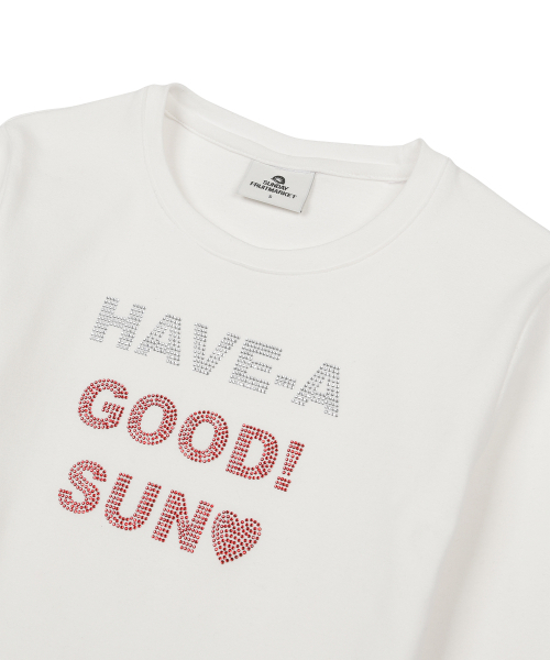 SUNDAY FRUIT MARKET（サンデーフルーツマーケット）の「W) BLING LETTER LS TEE IVORY（Tシャツ/カットソー・レディース・その他・SMALL）」の3枚目の写真