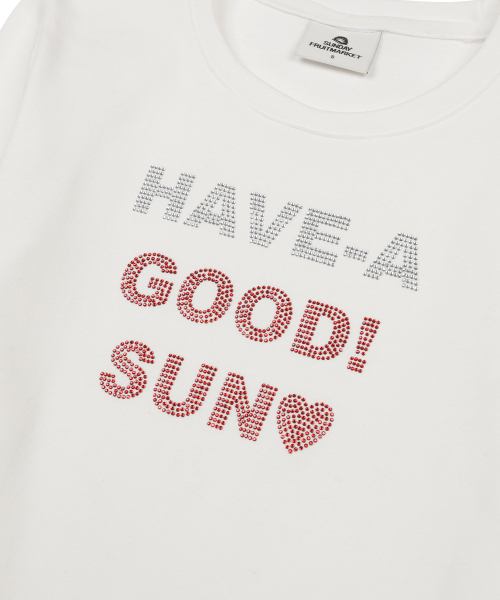 SUNDAY FRUIT MARKET（サンデーフルーツマーケット）の「W) BLING LETTER LS TEE IVORY（Tシャツ/カットソー・レディース・その他・SMALL）」の4枚目の写真
