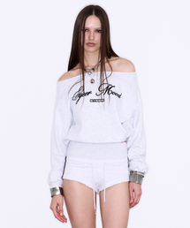 EYEER（イワイイアル）の「Off Shoulder Sweatshirt - White Melange（スウェット）」