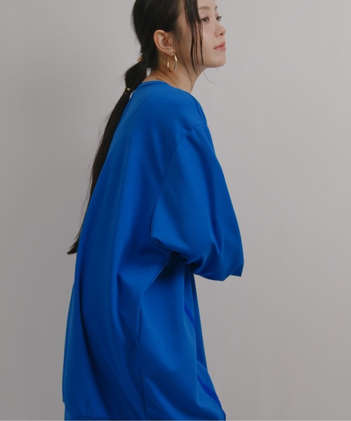 palm RICHE(ポームリシュ)の「ラインアクセントチュニック(その他トップス・レディース・ブルー/チャコールグレー/レッド・M)」の5枚目の写真