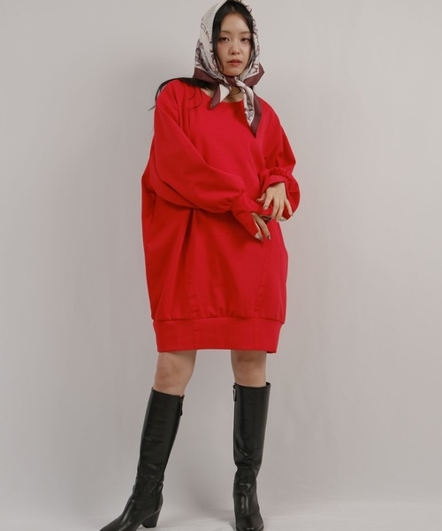 palm RICHE(ポームリシュ)の「ラインアクセントチュニック(その他トップス・レディース・ブルー/チャコールグレー/レッド・M)」の14枚目の写真