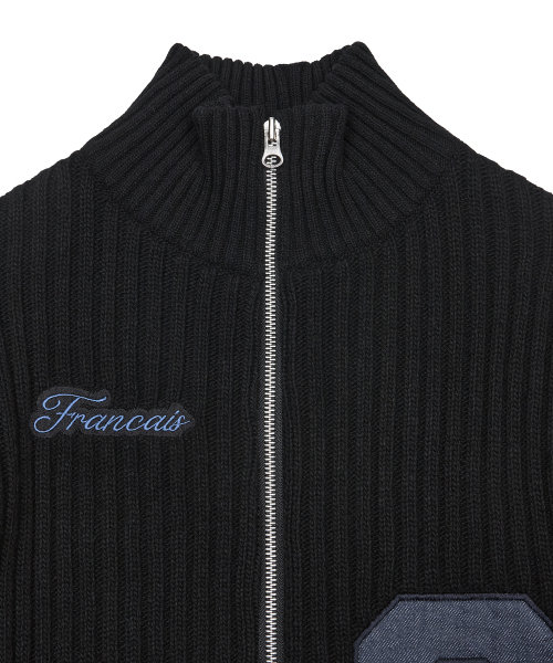 LARTIGENT(ラーティゼン)の「L19 PATCH KNIT ZIP-UP(BLACK)(ニット/セーター・レディース・その他・FREE)」の3枚目の写真
