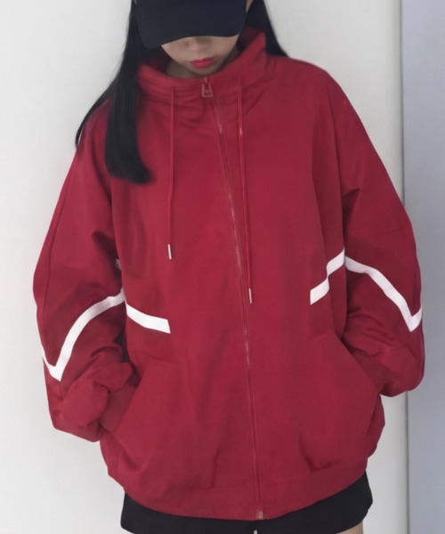 cammie(キャミー)の「スタンドカラーフリースジャケット(その他アウター・レディース・レッド/ブラック・M/L)」の9枚目の写真