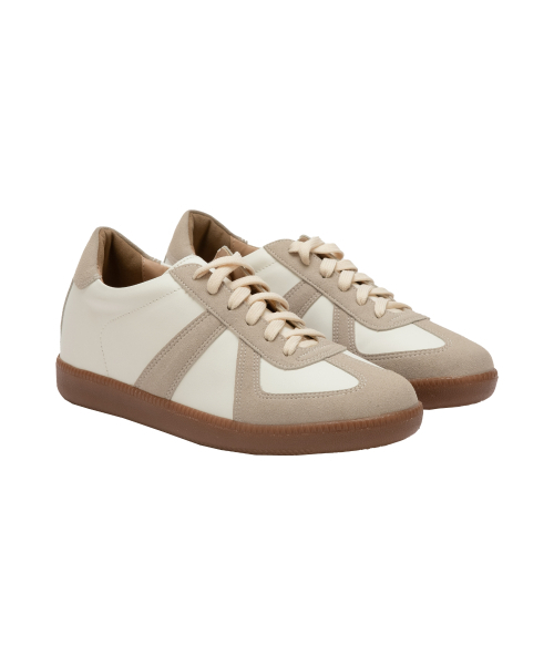 DIFFERSHOE（ディファーシュー）の「ドイツ軍レザー スニーカー 7CM [ベーシック]（スニーカー・レディース・ベージュ・22.5cm/23cm/24cm/25cm/26cm/27cm/28cm）」の7枚目の写真