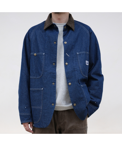 BONRROW(ボンロウ)の「Padded Coverall Jacket_Crease Denim(デニムジャケット・メンズ・その他・MEDIUM/LARGE)」の1枚目の写真