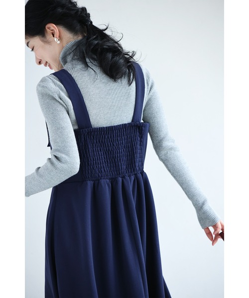 cawaii(カワイイ)の「大人のお悩み 解決服 万能サロペットワンピース 秋冬Ver.(ワンピース・レディース・ブラウン/ネイビー・L-Long/L-Short/M-Long/M-Short)」の6枚目の写真