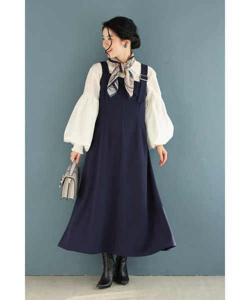 cawaii(カワイイ)の「大人のお悩み 解決服 万能サロペットワンピース 秋冬Ver.(ワンピース・レディース・ブラウン/ネイビー・L-Long/L-Short/M-Long/M-Short)」の7枚目の写真