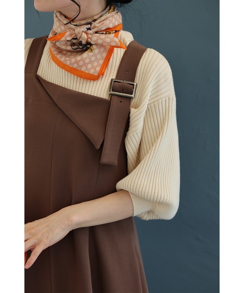 cawaii(カワイイ)の「大人のお悩み 解決服 万能サロペットワンピース 秋冬Ver.(ワンピース・レディース・ブラウン/ネイビー・L-Long/L-Short/M-Long/M-Short)」の9枚目の写真