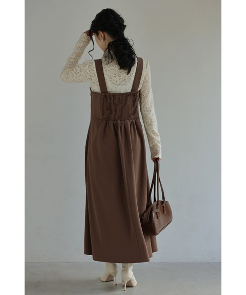 cawaii(カワイイ)の「大人のお悩み 解決服 万能サロペットワンピース 秋冬Ver.(ワンピース・レディース・ブラウン/ネイビー・L-Long/L-Short/M-Long/M-Short)」の18枚目の写真