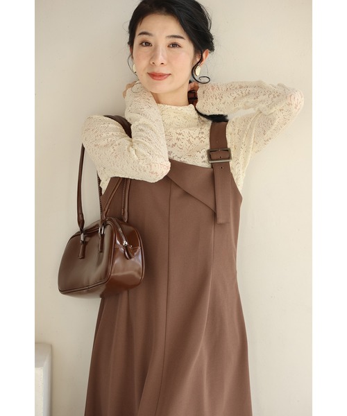 cawaii(カワイイ)の「大人のお悩み 解決服 万能サロペットワンピース 秋冬Ver.(ワンピース・レディース・ブラウン/ネイビー・L-Long/L-Short/M-Long/M-Short)」の11枚目の写真