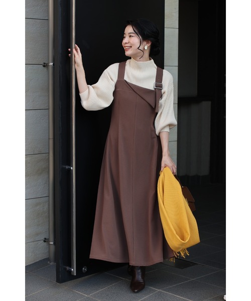 cawaii(カワイイ)の「大人のお悩み 解決服 万能サロペットワンピース 秋冬Ver.(ワンピース・レディース・ブラウン/ネイビー・L-Long/L-Short/M-Long/M-Short)」の12枚目の写真