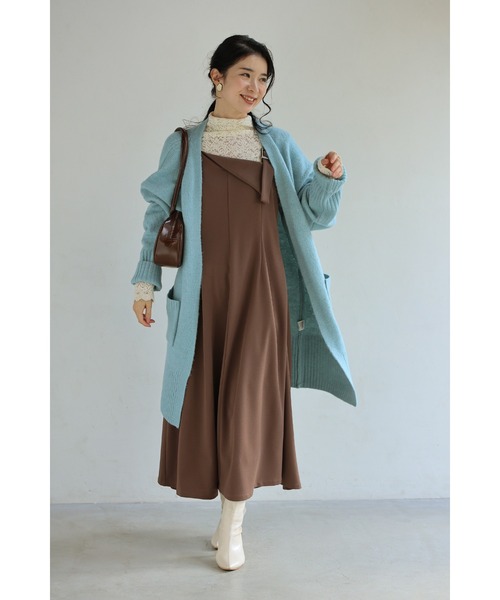 cawaii(カワイイ)の「大人のお悩み 解決服 万能サロペットワンピース 秋冬Ver.(ワンピース・レディース・ブラウン/ネイビー・L-Long/L-Short/M-Long/M-Short)」の20枚目の写真