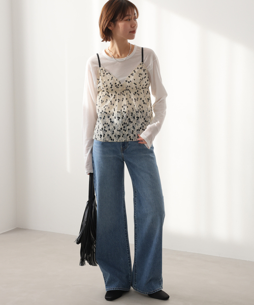 PROVOKE （プロヴォーク）の「［26SS新作］【PROVOKE/プロヴォーク】プリントレースキャミソール（シャツ/ブラウス・レディース・アイボリー・FREE）」の2枚目の写真