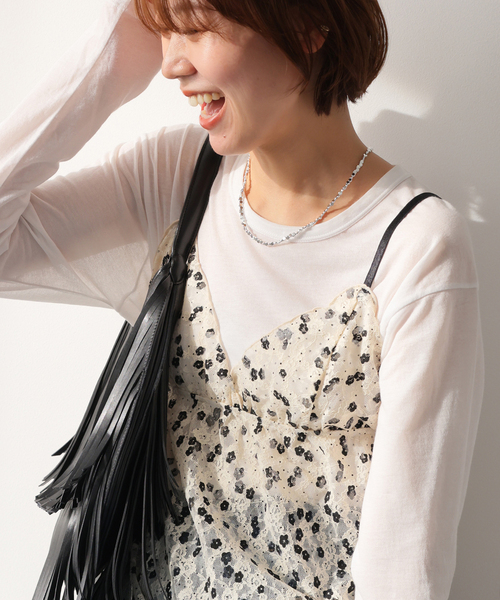 PROVOKE （プロヴォーク）の「［26SS新作］【PROVOKE/プロヴォーク】プリントレースキャミソール（シャツ/ブラウス・レディース・アイボリー・FREE）」の8枚目の写真