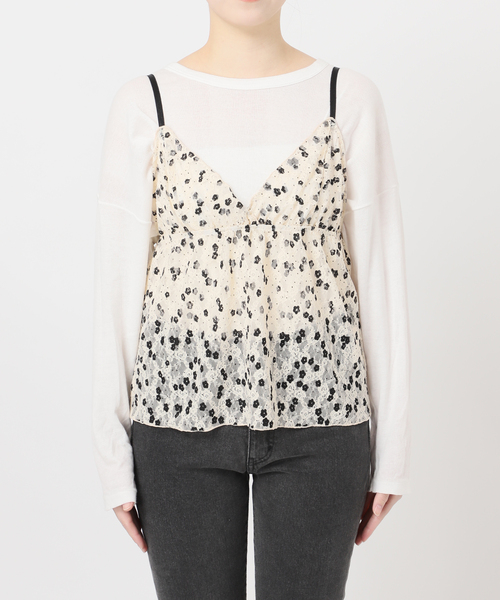 PROVOKE （プロヴォーク）の「［26SS新作］【PROVOKE/プロヴォーク】プリントレースキャミソール（シャツ/ブラウス・レディース・アイボリー・FREE）」の9枚目の写真