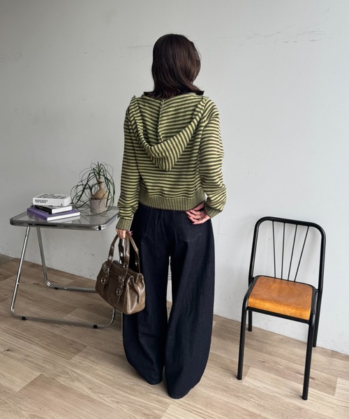 SHAGGIE（シャギー）の「ロゴストーンオーバーデニムパンツ（デニムパンツ・レディース・ブラック・LARGE/MEDIUM/SMALL）」の14枚目の写真