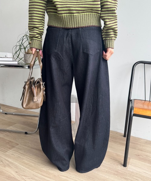 SHAGGIE（シャギー）の「ロゴストーンオーバーデニムパンツ（デニムパンツ・レディース・ブラック・LARGE/MEDIUM/SMALL）」の20枚目の写真