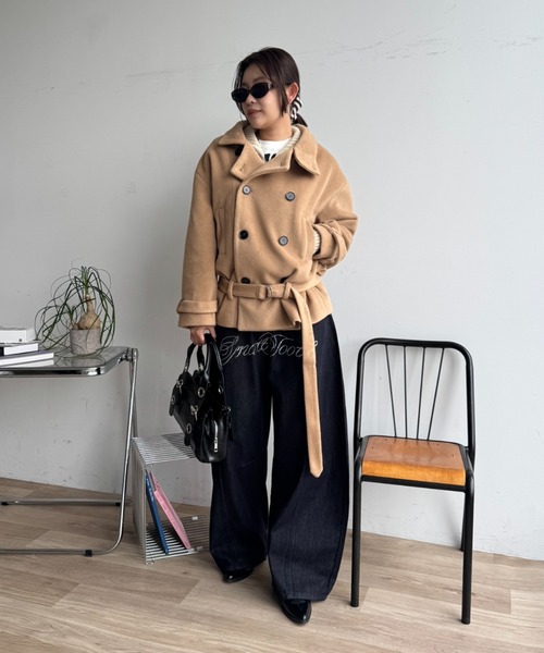 SHAGGIE（シャギー）の「ロゴストーンオーバーデニムパンツ（デニムパンツ・レディース・ブラック・LARGE/MEDIUM/SMALL）」の15枚目の写真