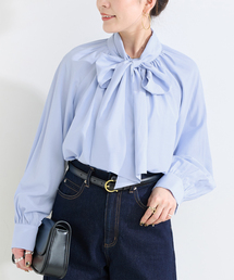 手洗い可 / T/Rローンボウタイブラウス