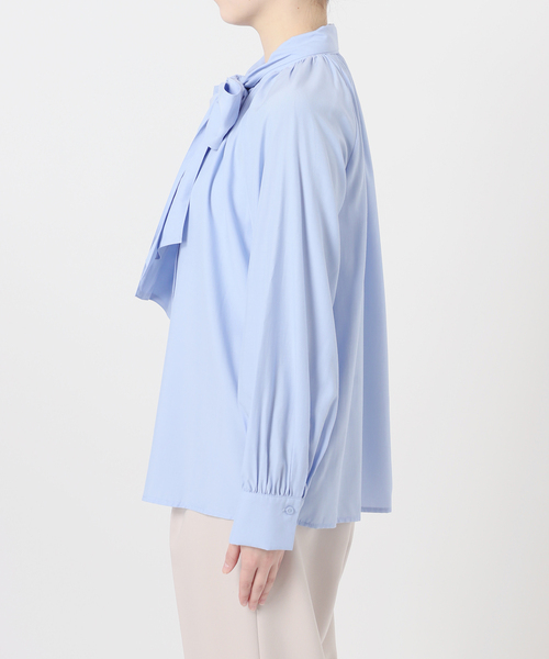 B.C STOCK（ベーセーストック）の「手洗い可 / T/Rローンボウタイブラウス（シャツ/ブラウス・レディース・ホワイト/スカイブルー・FREE）」の18枚目の写真