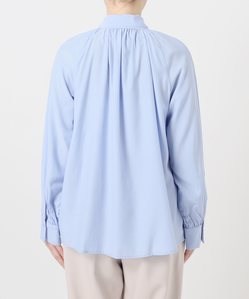 B.C STOCK（ベーセーストック）の「手洗い可 / T/Rローンボウタイブラウス（シャツ/ブラウス・レディース・ホワイト/スカイブルー・FREE）」の19枚目の写真