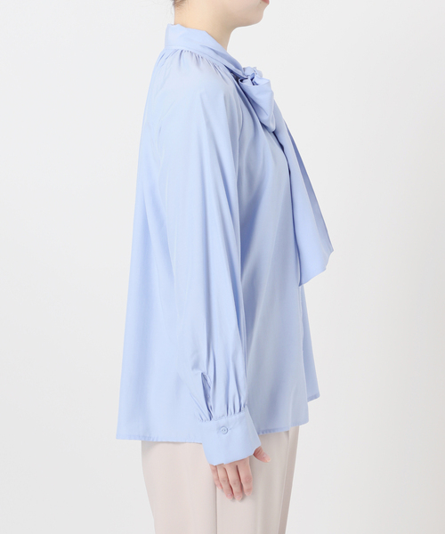 B.C STOCK（ベーセーストック）の「手洗い可 / T/Rローンボウタイブラウス（シャツ/ブラウス・レディース・ホワイト/スカイブルー・FREE）」の20枚目の写真
