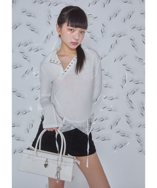 Heart Tattoo(ハートタトゥー)の「lock key 2way bag / ロックキー2way bag(ハンドバッグ・レディース・シルバー/ホワイト/ブラック・FREE)」の6枚目の写真