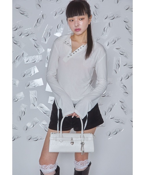 Heart Tattoo(ハートタトゥー)の「lock key 2way bag / ロックキー2way bag(ハンドバッグ・レディース・シルバー/ホワイト/ブラック・FREE)」の8枚目の写真