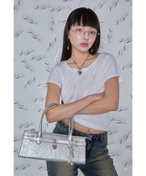 Heart Tattoo(ハートタトゥー)の「lock key 2way bag / ロックキー2way bag(ハンドバッグ・レディース・シルバー/ホワイト/ブラック・FREE)」の19枚目の写真