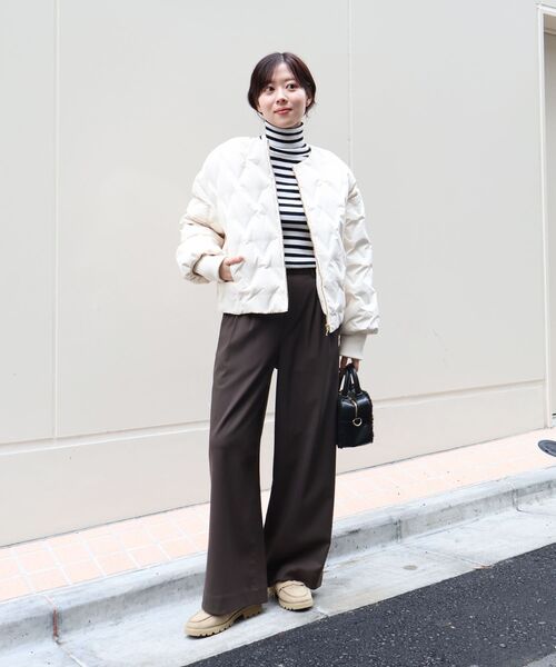 le.coeur blanc（ルクールブラン）の「【吸湿/発熱】裏起毛ツータックパンツ（その他パンツ・レディース・グレイッシュベージュ/グレー/ブラック・36/38）」の15枚目の写真