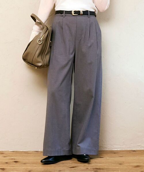 le.coeur blanc（ルクールブラン）の「【吸湿/発熱】裏起毛ツータックパンツ（その他パンツ・レディース・グレイッシュベージュ/グレー/ブラック・36/38）」の17枚目の写真