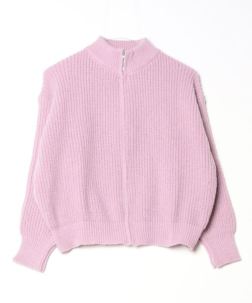 FREE STYLISTS(フリー スタイリスト)の「ジップニットカーディガン(カーディガン/ボレロ・レディース・ベージュ/パープル/ライトグレー・FREE)」の3枚目の写真